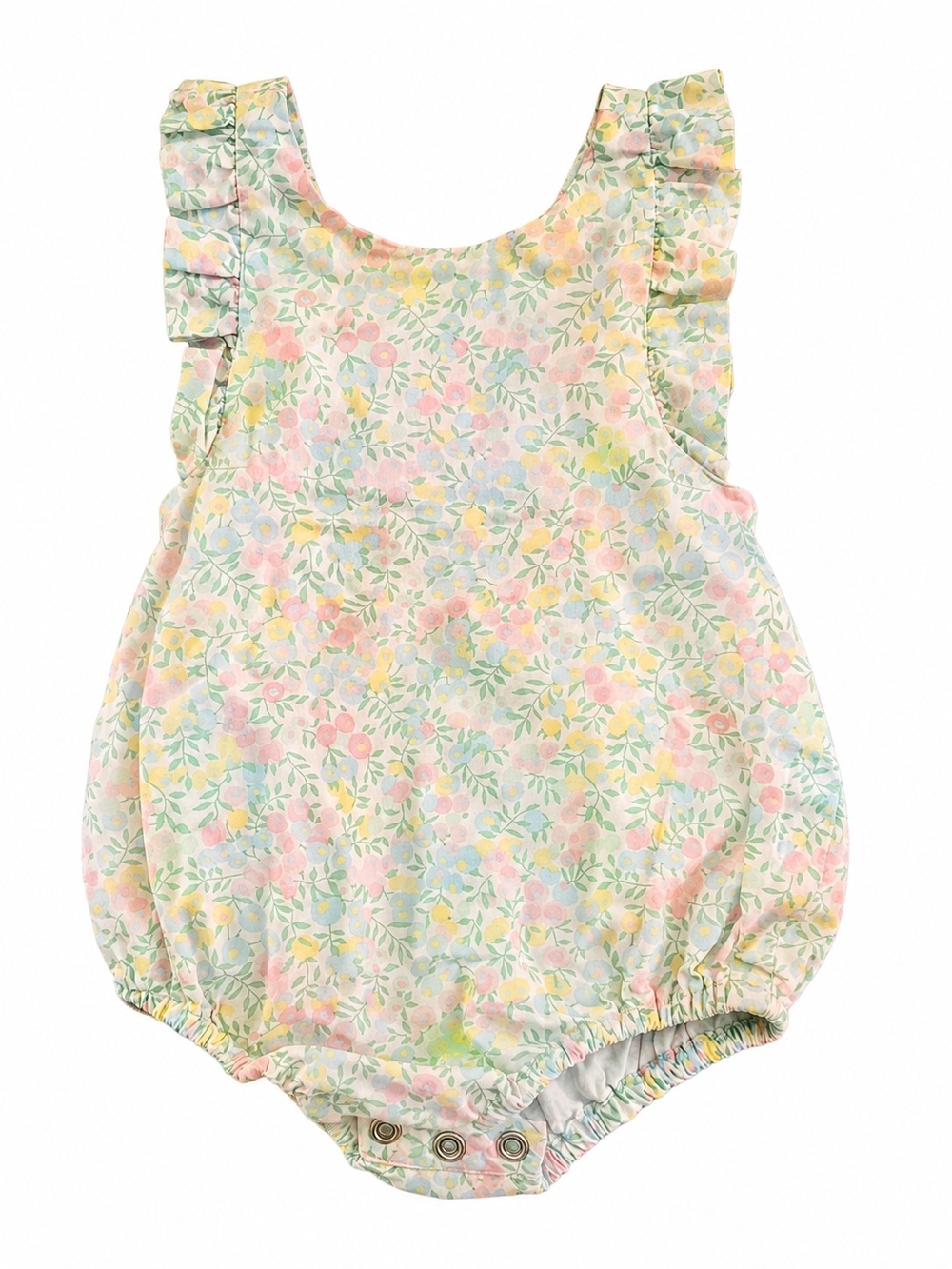 Jacadi Pastel Floral Ruffle Bubble One-Piece